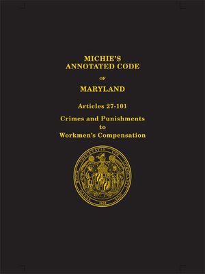 cover image of Michie's Annotated Code of Maryland